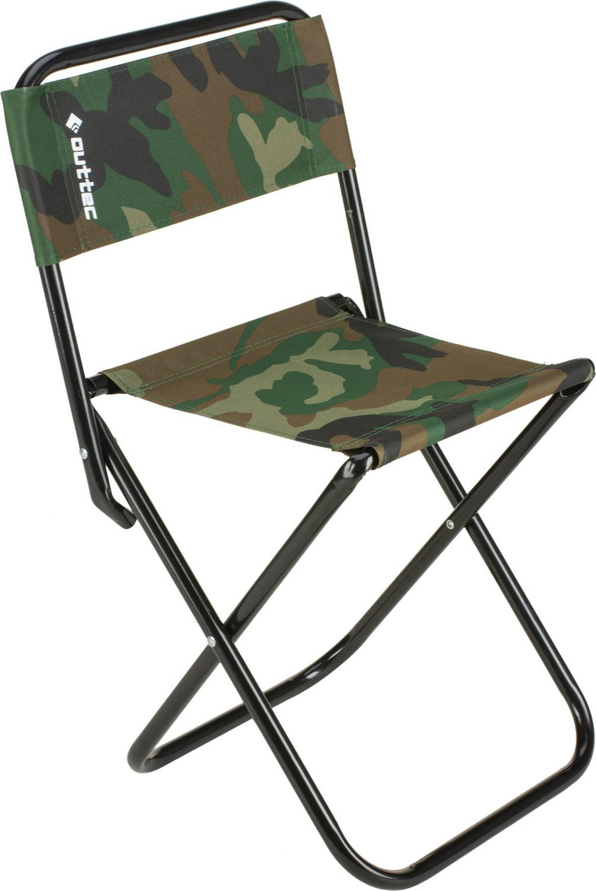 KLAPPSTUHL bis 100 kg - Dunkelgrün/Braun, Textil/Metall (35/58/35cm) - Outtec