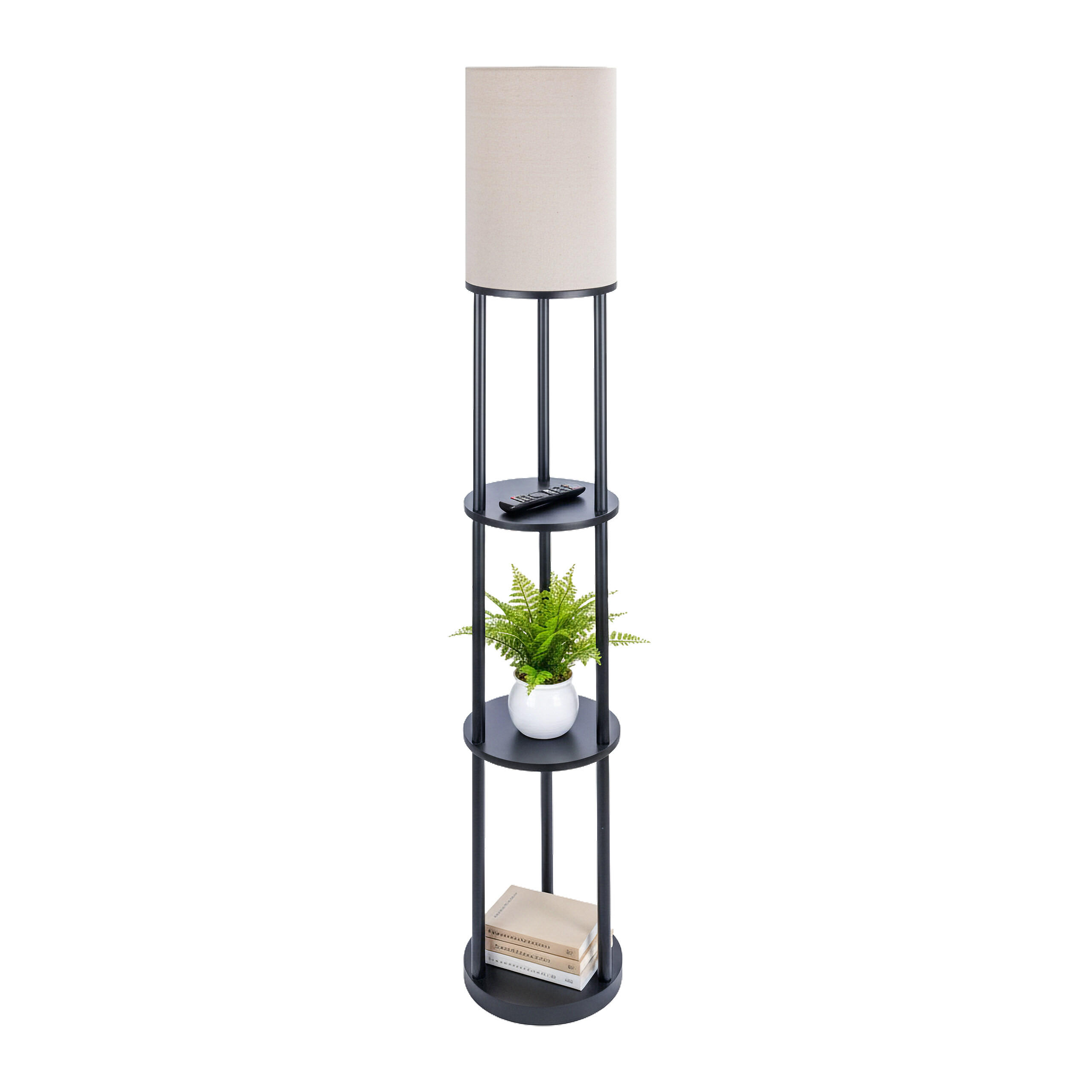 Relaxdays Stehlampe Schwarz 30x180x30 cm