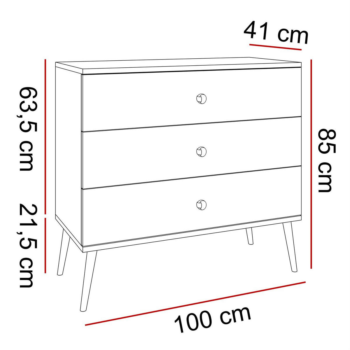 KOMMODE mit Schubladen HARMONY Macchiato - Cappuccino, Holzwerkstoff (100/85/41cm) - Lookway