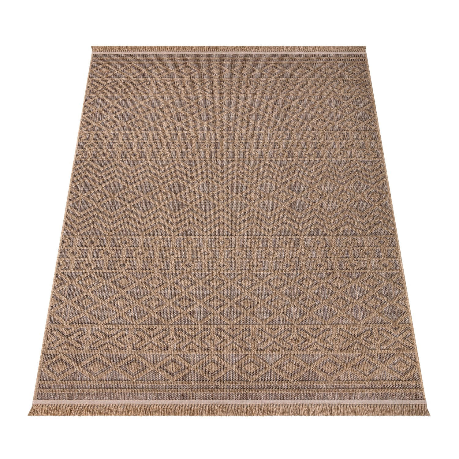 TEPPICH Outdoor Natur Balkon, Terrasse schmutzabweisend Beige Rechteckig 200x280 - Beige, Textil (200/280cm) - KADIMA DESIGN