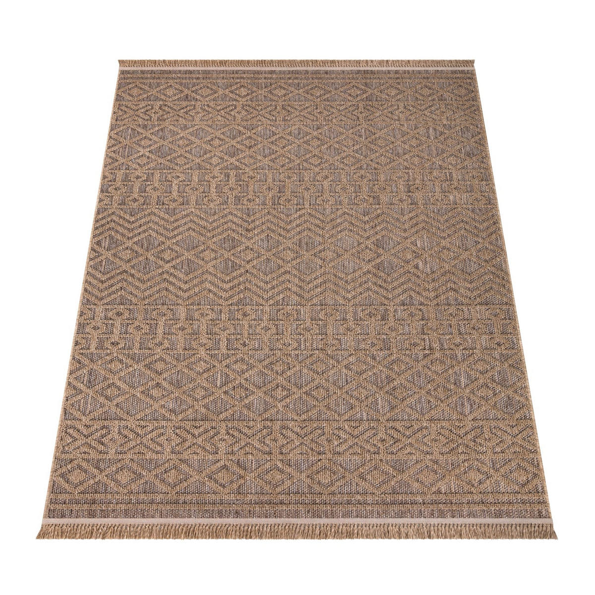 TEPPICH Outdoor Natur Balkon, Terrasse schmutzabweisend Beige Rechteckig 200x280 - Beige, Textil (200/280cm) - KADIMA DESIGN