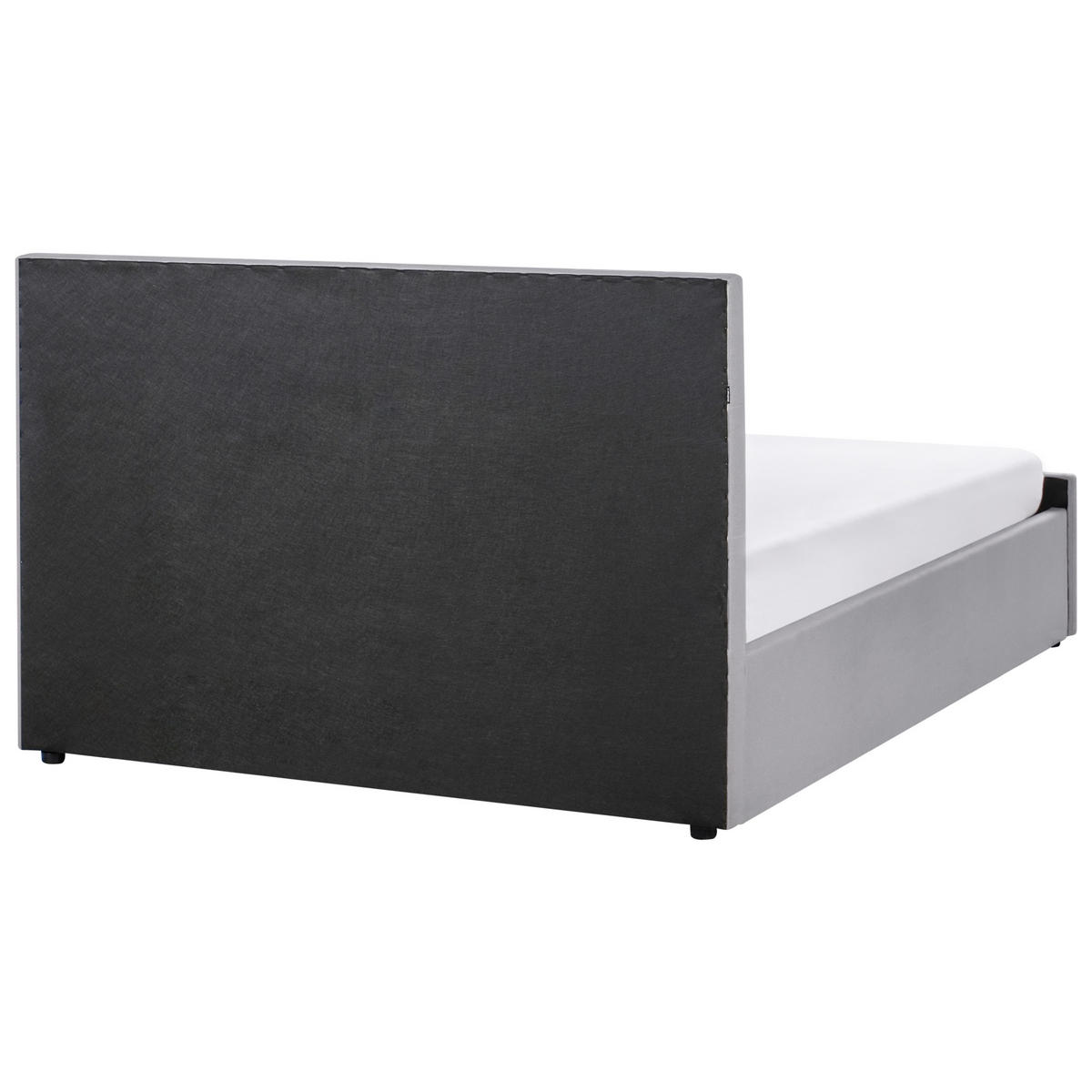 BETT mit Stauraum 160/200 cm Stoff Hellgrau Amiens - Hellgrau, Textil (160/200cm) - Beliani