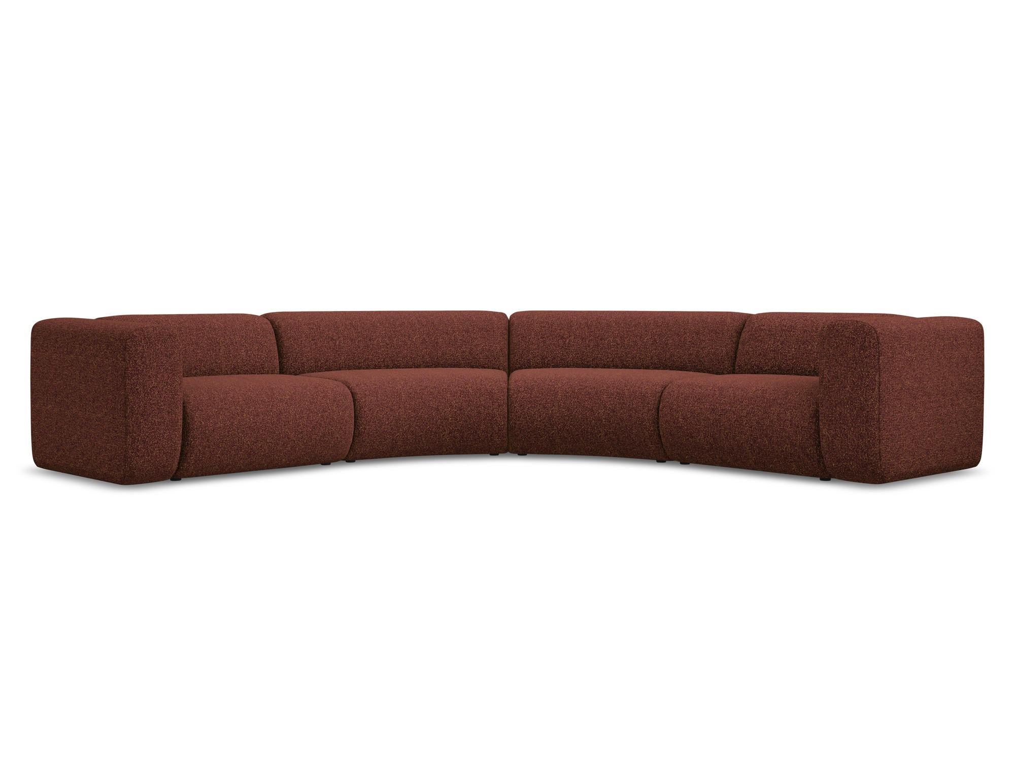 ECKSOFA Strukturstoff Stoff Rot - Bordeaux/Rot, Kunststoff/Textil (318/318cm) - Makamii