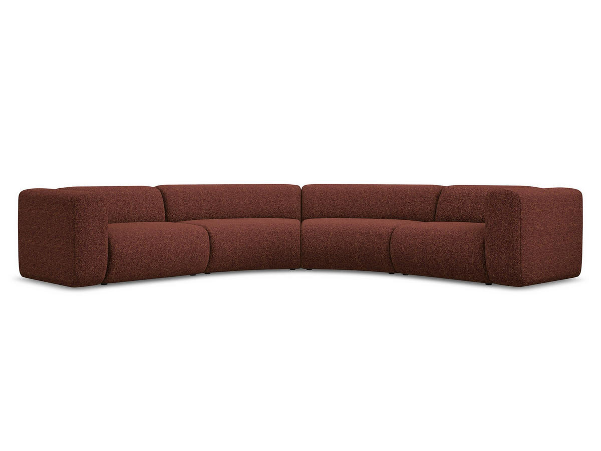 ECKSOFA Strukturstoff Stoff Rot - Bordeaux/Rot, Kunststoff/Textil (318/318cm) - Makamii