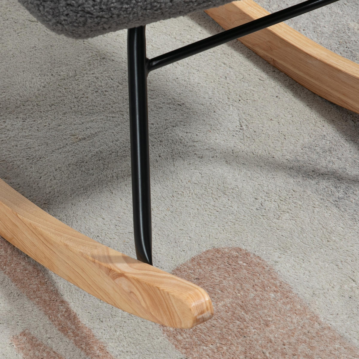 SCHAUKELSTUHL Berbervlies Schwingsessel 98/71/101 cm Dunkelgrau - Dunkelgrau, Textil (98/101/71cm) - Redom