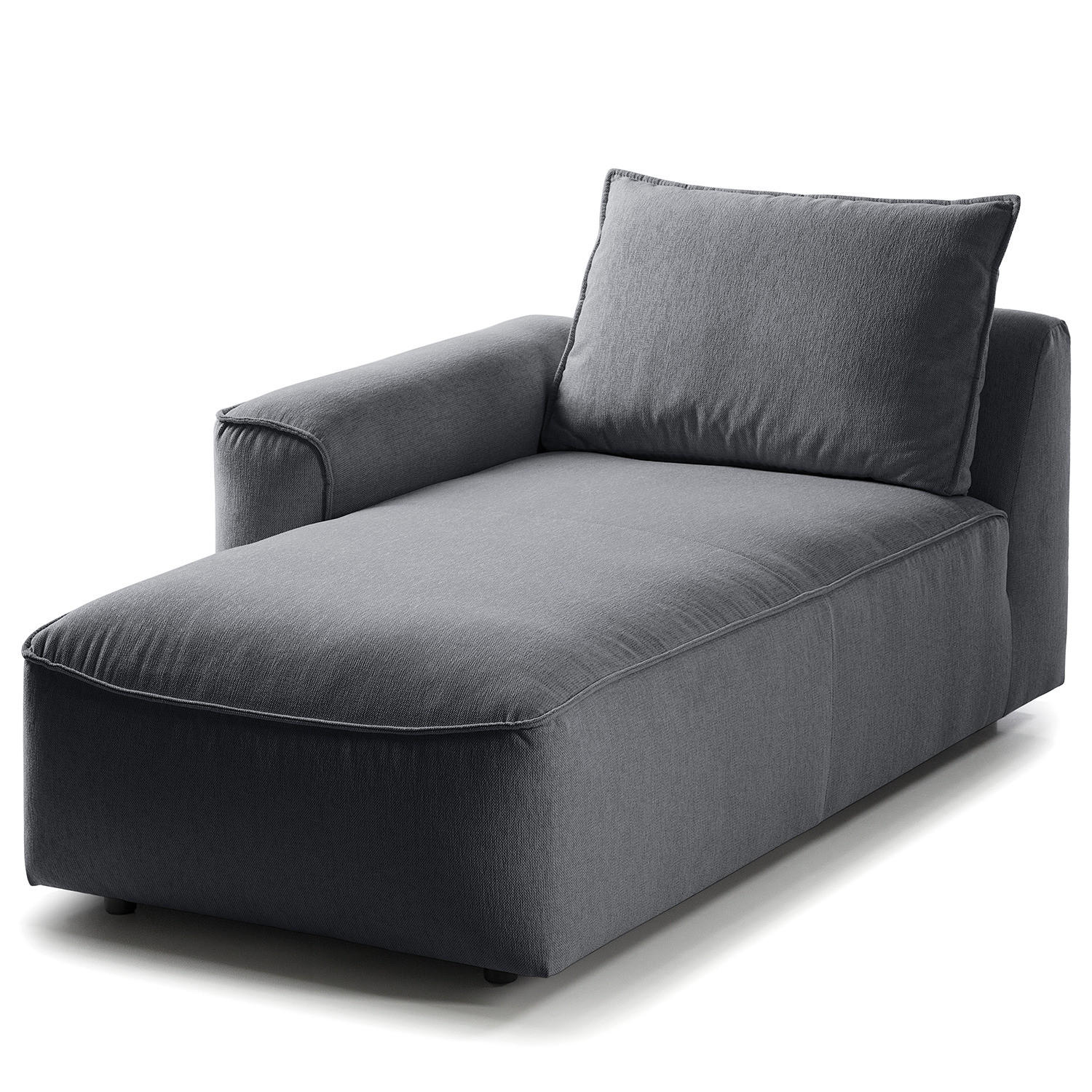 MODULLONGCHAIR - Grau, Holz/Textil (170/82/105cm) - home24