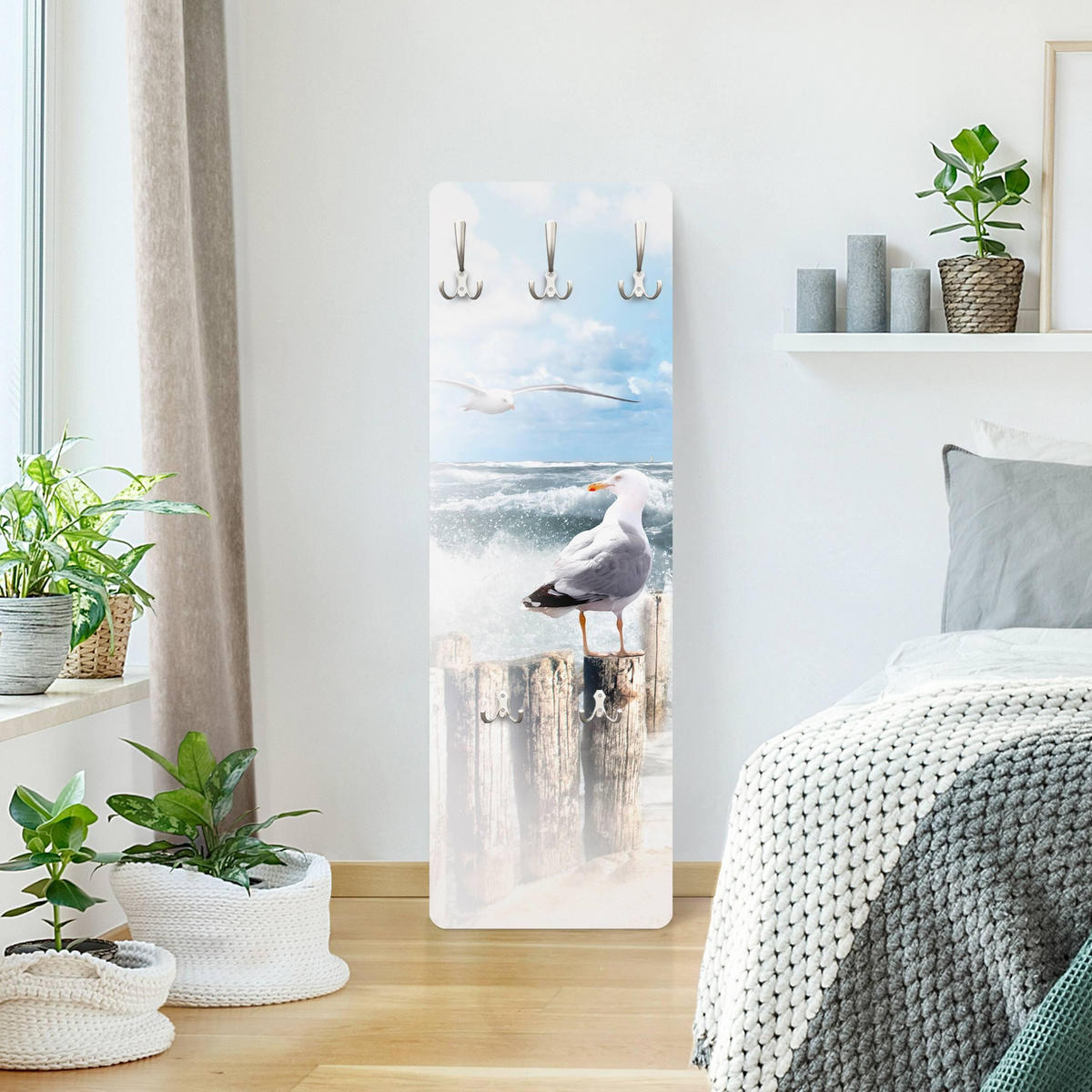 WANDGARDEROBE - No.YK3 Absolut Sylt 34/105 cm - Blau, Holzwerkstoff (34/105/1.6cm) - Bilderwelten