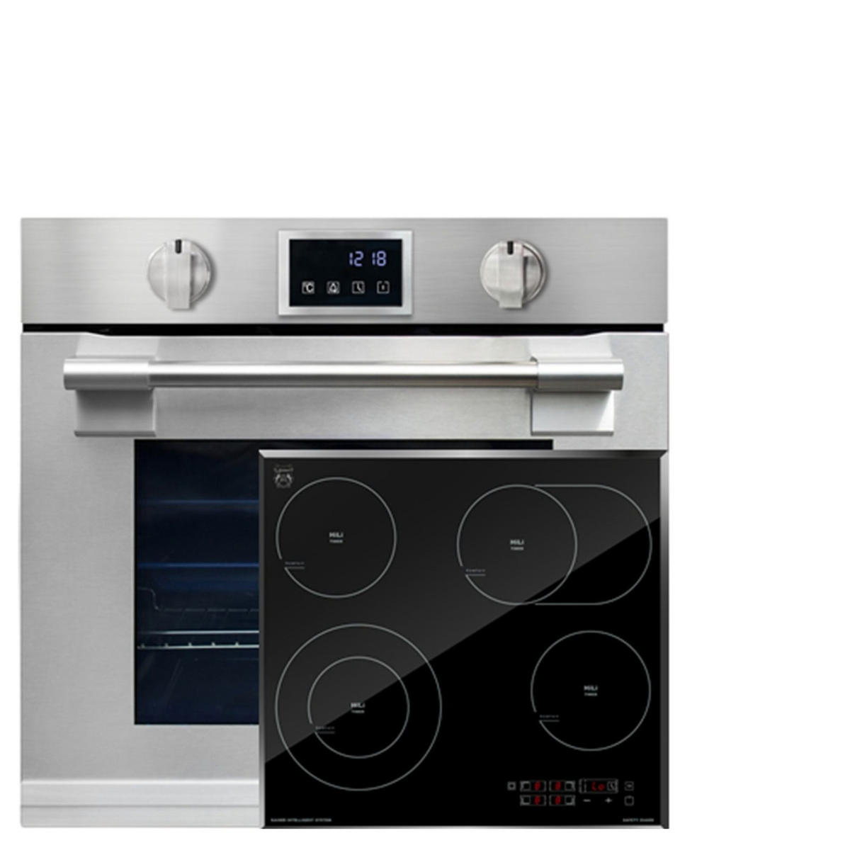 EINBAU-BACKOFEN 60 cm EH 6339+KCT 6115 F Glaskeramik Kochfeld 60cm - Silberfarben, Metall (59.4/59.4/57.5cm) - Kaiser Küchengeräte