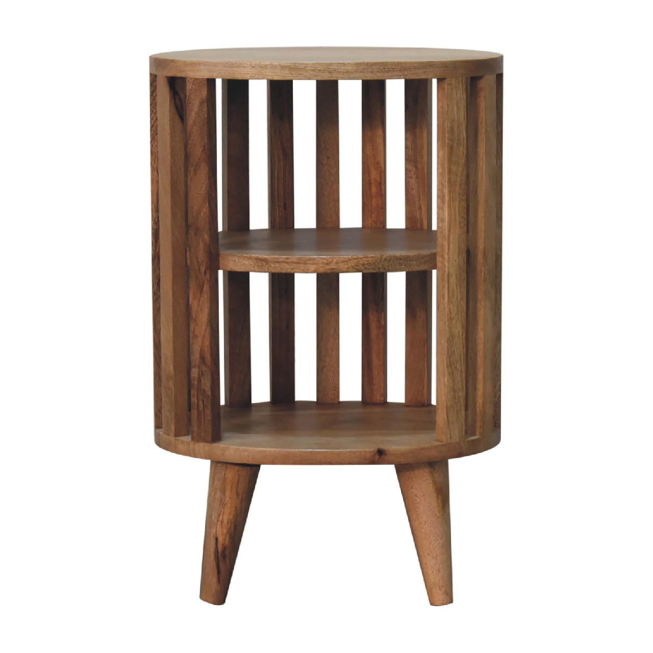 NACHTTISCH mit 2 Fächern - Eichefarben/Messingfarben, Holz/Metall (36/55/26cm) - Artisan Furniture