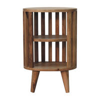 NACHTTISCH mit 2 Fächern - Eichefarben/Messingfarben, Holz/Metall (36/55/26cm) - Artisan Furniture