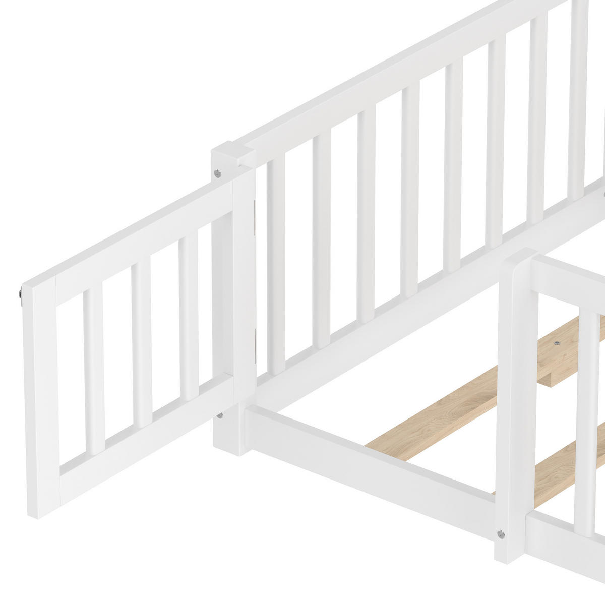 POLSTERBETT 90/190 cm Weiß aus Kiefernholz und MDF mit Hausform - Weiß, Holz (90/190cm) - OKMYHOME
