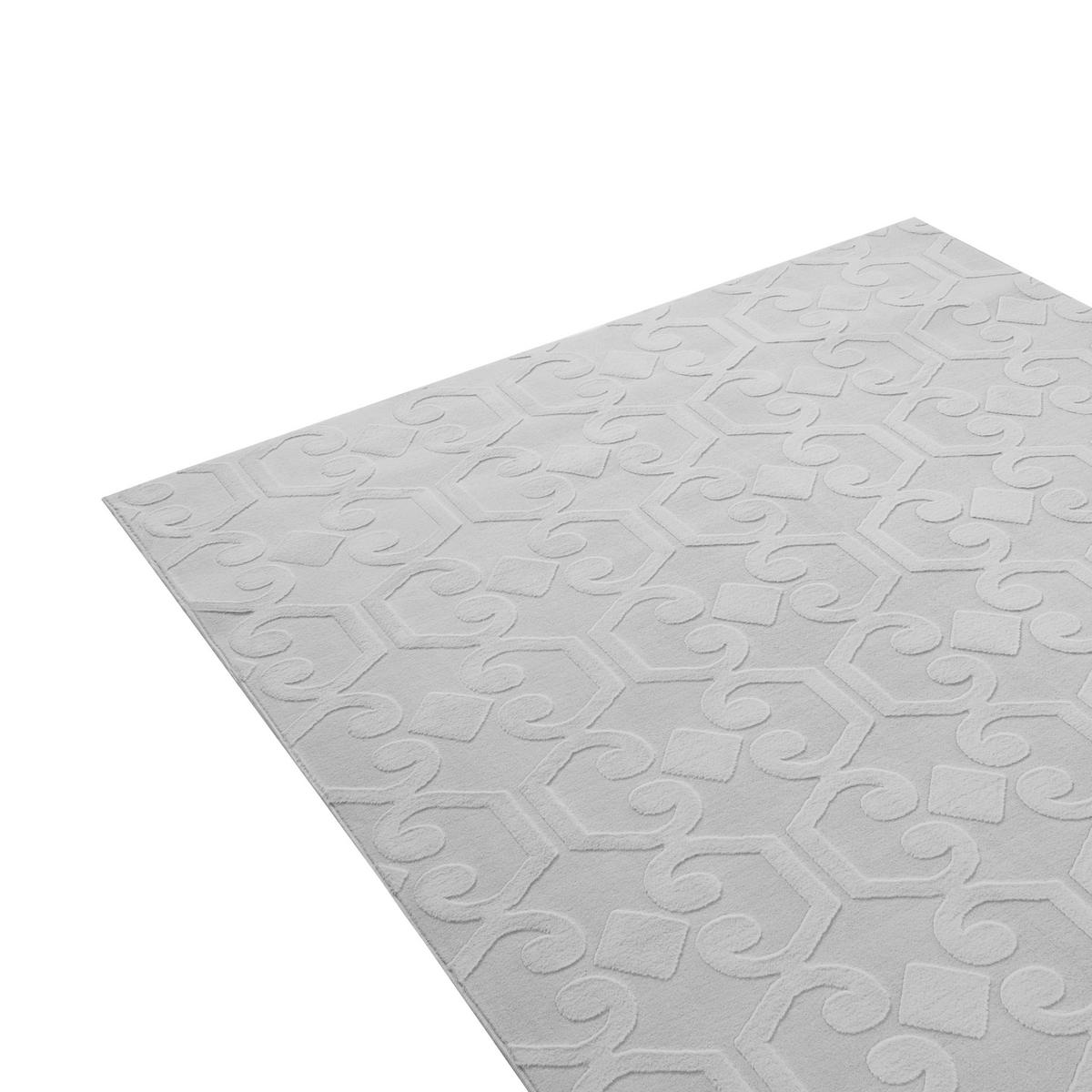 TEPPICH Hellgrau 160/160 cm Gannett - Hellgrau/Grau, Textil (160/160cm) - Beliani