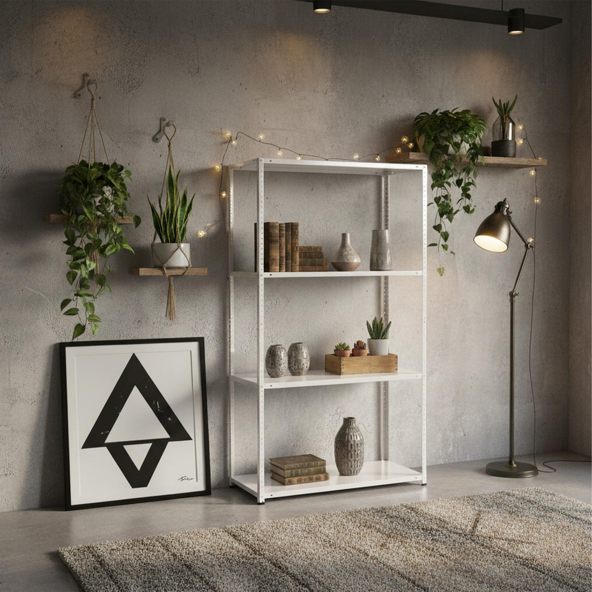 LAGERREGAL - Weiß, Kunststoff/Metall (75/145/30cm) - Relaxdays