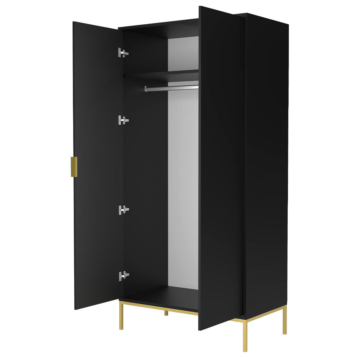 SKŘÍŇ 2DVEŘOVÁ Seattle Černá - černá, kompozitní dřevo (100/205.4/55cm) - Petits-meubles