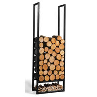 KAMINHOLZREGAL Missouri Stahl schwarz 120 cm - Schwarz, Metall (40/120/20cm) - Mr. Deko