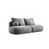 SCHLAFSOFA Moderne BABU mit Schlaffunktion – 3-Sitzer Sofa mit Bettkasten, DL-Automat, 2 Rückenkissen, 2 Zierkissen, 240x90x90 cm, Esche - Hellgrau, Holz/Textil (240/90/90cm) - DomoHome