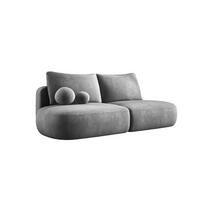 SCHLAFSOFA Moderne BABU mit Schlaffunktion – 3-Sitzer Sofa mit Bettkasten, DL-Automat, 2 Rückenkissen, 2 Zierkissen, 240x90x90 cm, Esche - Hellgrau, Holz/Textil (240/90/90cm) - DomoHome