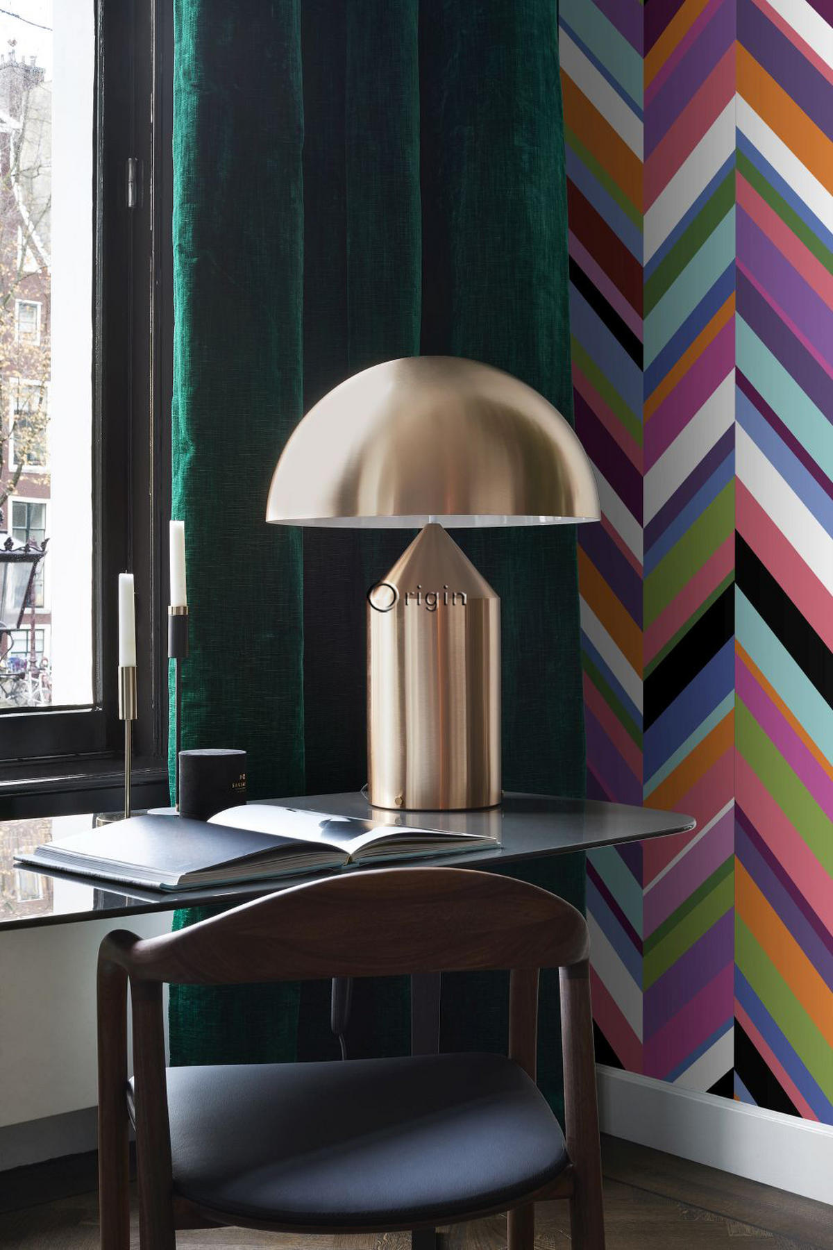 XXL-VLIESTAPETE Zickzack-Motiv 50 x 900 cm - Pink, Papier (50/900cm) - Origin Wallcoverings