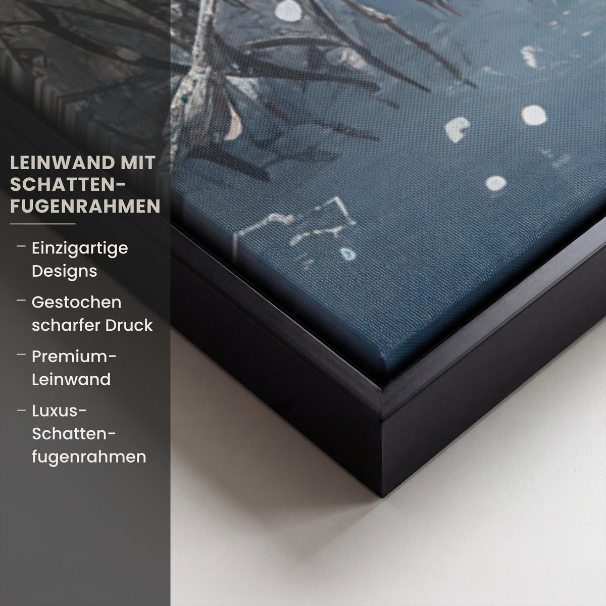 LEINWAND Bilder mit Rahmen - Schneemann - Schnee - Winter - Wald - 90x90 - Hellblau, Textil (90/90cm) - MuchoWow