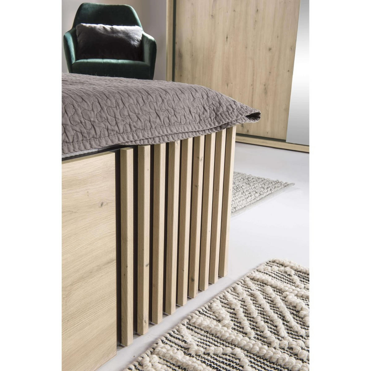BETT Caya mit Bettkasten, 160x200 cm, Eiche Artisan - Eiche Artisan, Holzwerkstoff (160/200cm) - Beautysofa