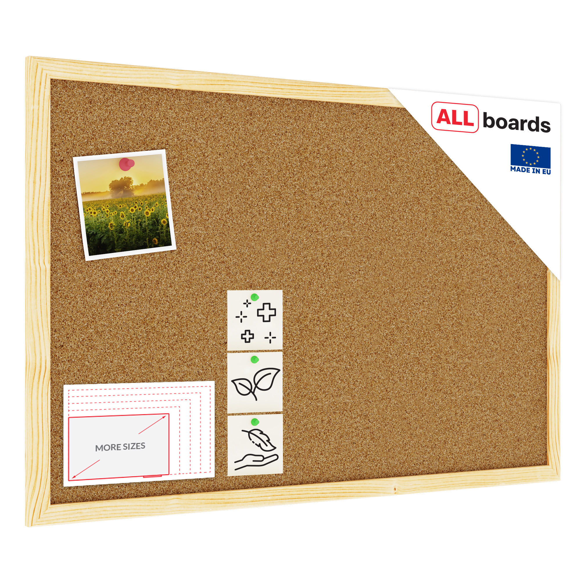 PINNWAND mit Naturholzrahmen 60x40cm - Braun, Holz (60/40/1.5cm) - ALLboards