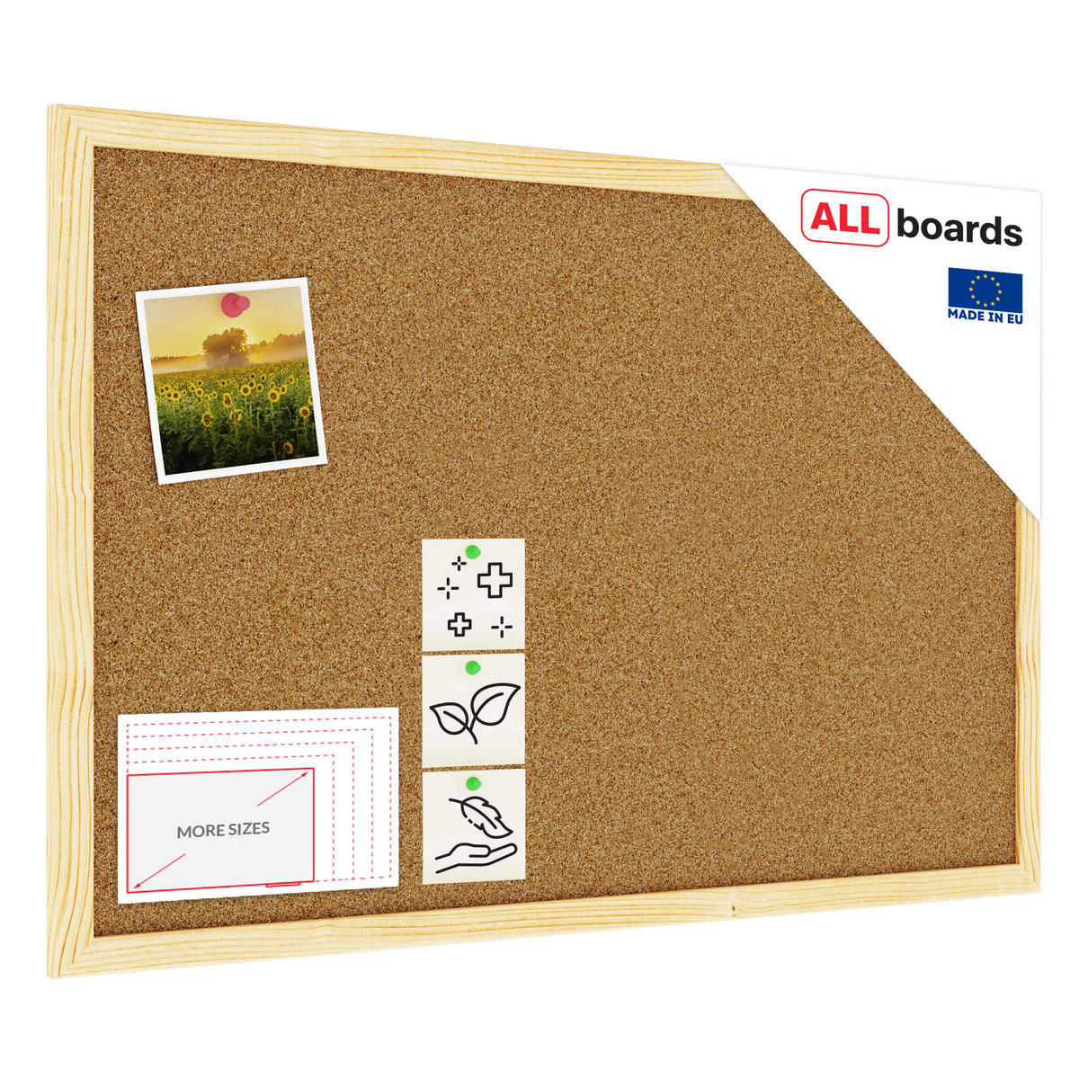 PINNWAND mit Naturholzrahmen 60x40cm - Braun, Holz (60/40/1.5cm) - ALLboards