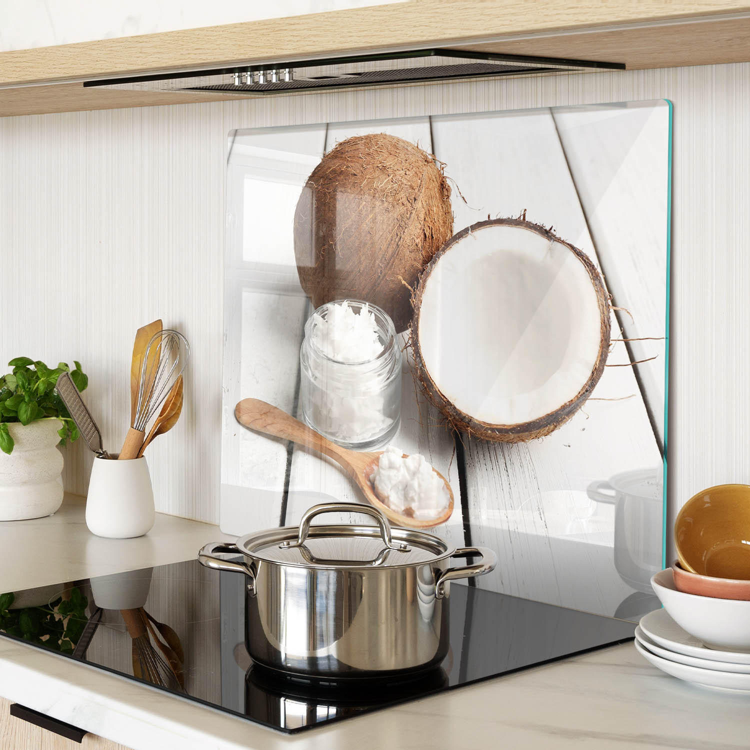 GLASPLATTE 60x52 cm Kokosöl - Braun, Glas (60/0.4/52cm) - TULUP