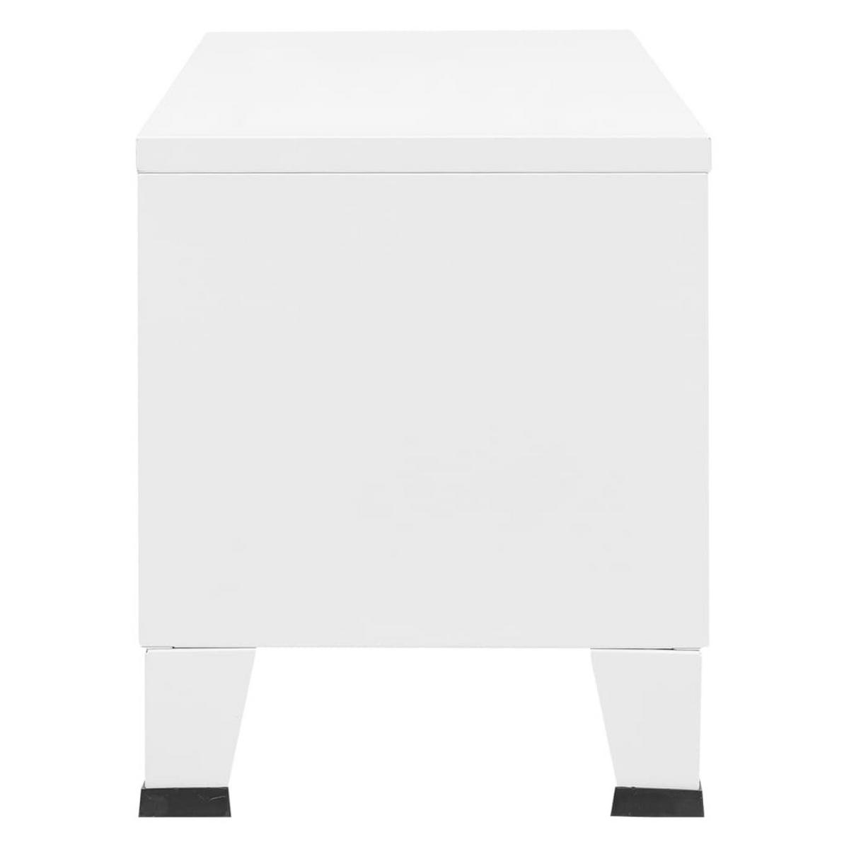 TV-SCHRANK Industrie-Stil Weiss 105/35/42 Cm Metall - Weiß, Metall (35/42/105cm) - vidaXL