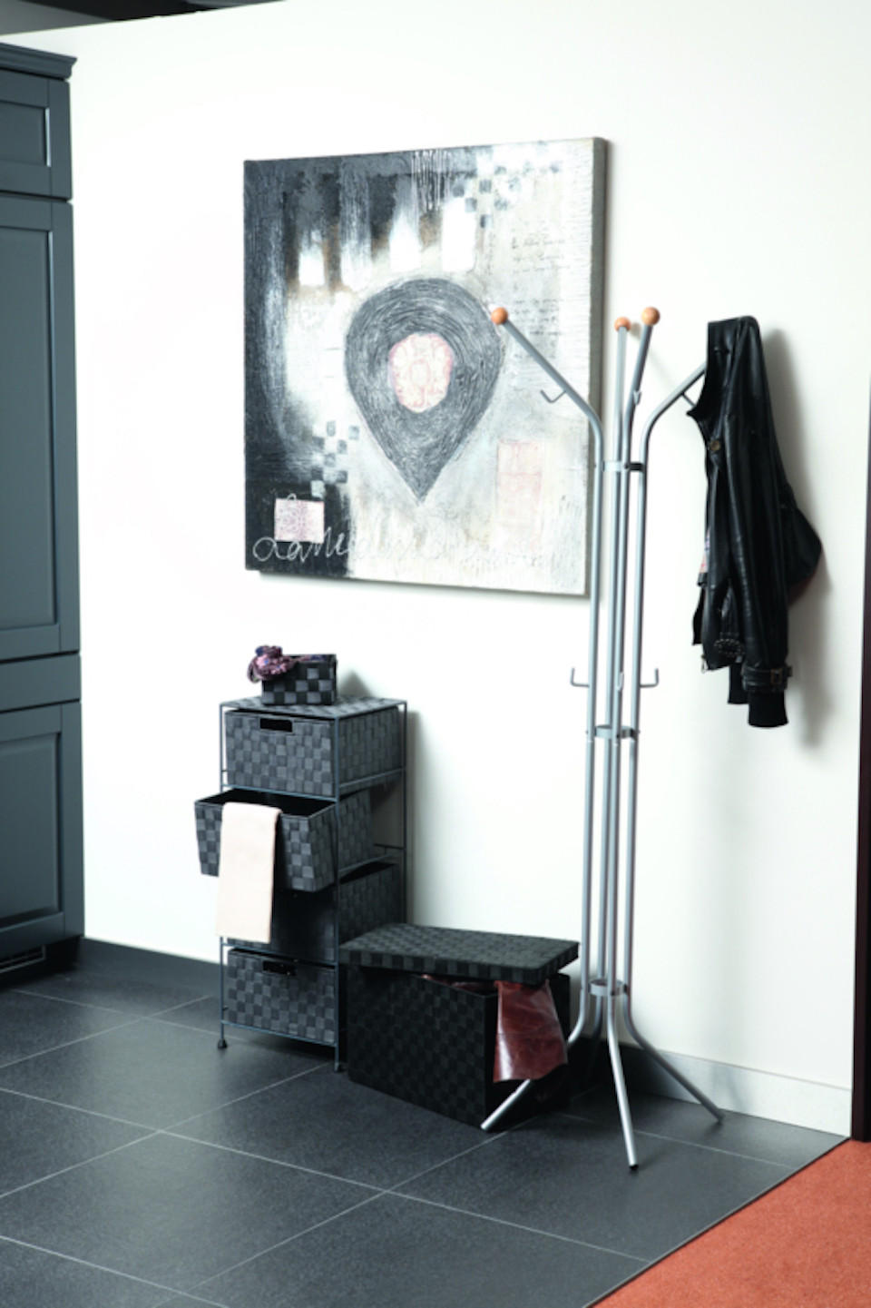GARDEROBE Aus Metall Mit Holzknöpfen Höhe 175 cm Grau - Grau, Metall (58/175/58cm) - PROREGAL
