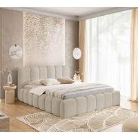 POLSTERBETT MIA Bettkasten Lattenrost 140x200 Beige - Beige, Holz (140/200cm) - Furnistar