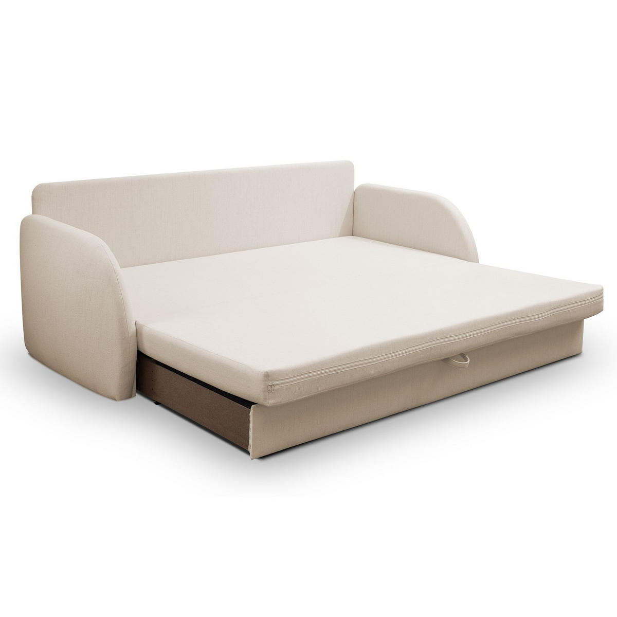 SCHLAFSOFA Diego hellbeige - Ecru/Schwarz, Kunststoff/Textil (221/90/91cm) - Selsey