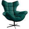 SESSEL SENSI Relaxstuhl mit 360° Drehung und Schwingfunktion – Lux-Schaumkissen, Grün, 104x46x119 cm - Schwarz/Grün, Holz/Textil (104/119/84cm) - DomoHome