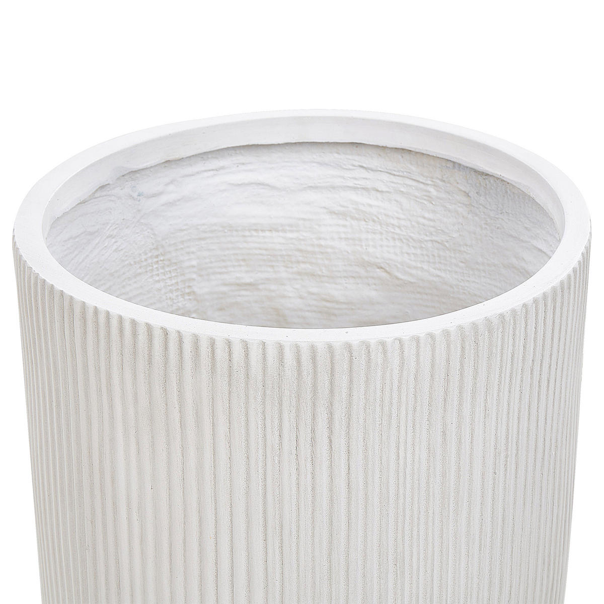BLUMENTOPF Weiß Daria - Weiß, Naturmaterialen (37cm) - Beliani