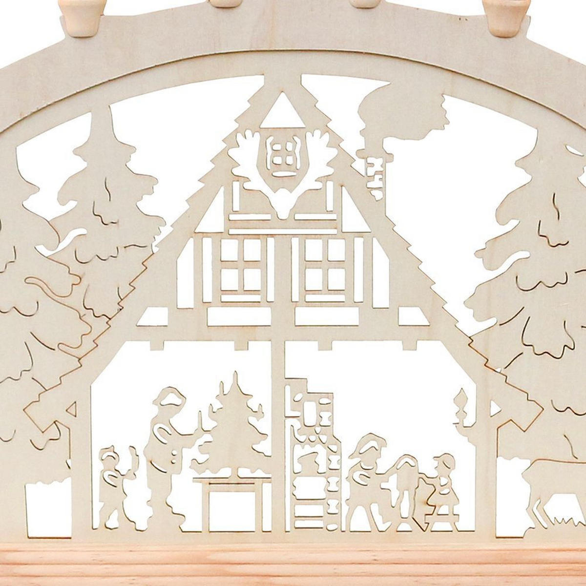 SCHWIBBOGEN Waldhaus 10-flammig - Multicolor, Holz (0.1/1/0.1cm) - Dekoteam24