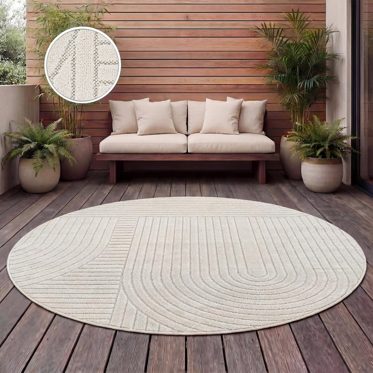 OUTDOORTEPPICH 200/200 cm Cotton 240 - Creme, Textil (200/200cm) - Paco Home