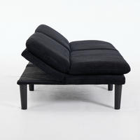 2-SITZER-SOFA aus Samt mit 3-fach verstellbarer Rückenlehne, schwarz - Schwarz, Textil (84/67/167cm)