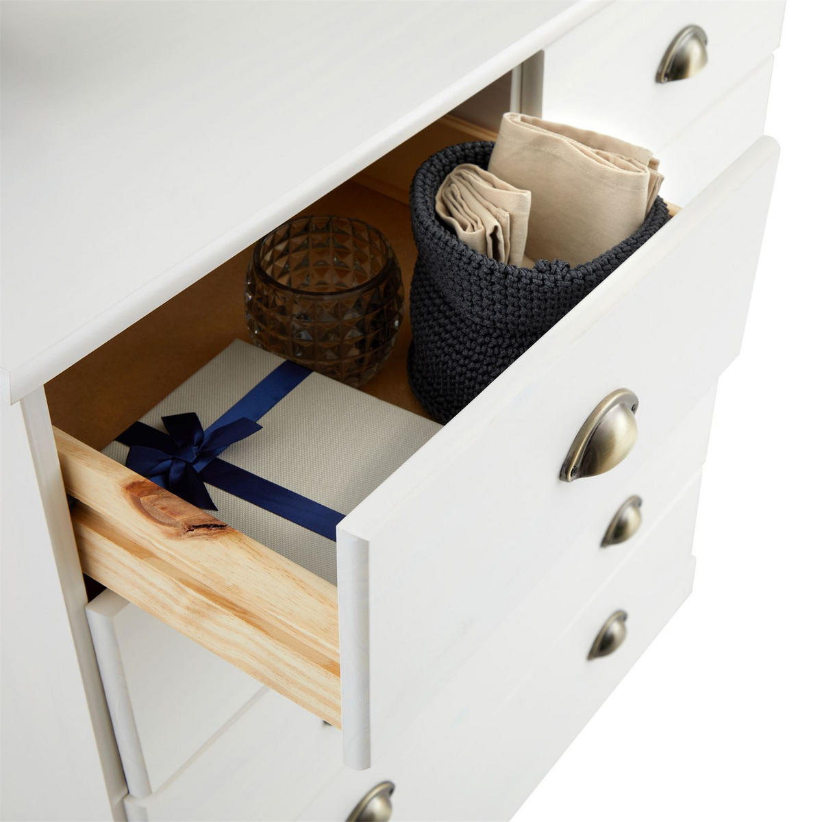 KOMMODE PARIS - Weiß, Holz (91/95/39cm) - IDIMEX