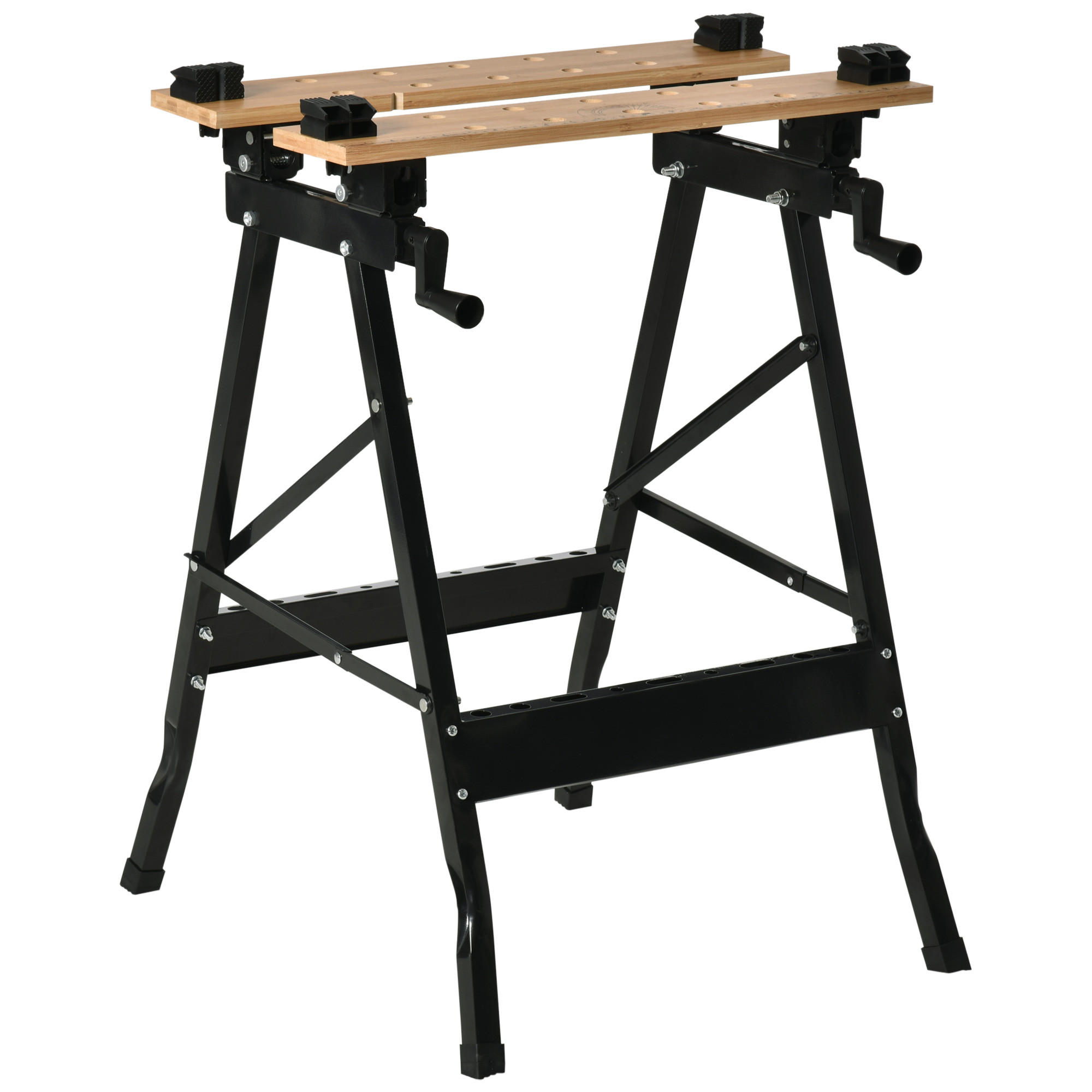 WERKBANK DE-18998 klappbar mit 4 Schraubzwingen Schwarz - Schwarz, Metall (60.5/78/63.5cm) - ComfortXL