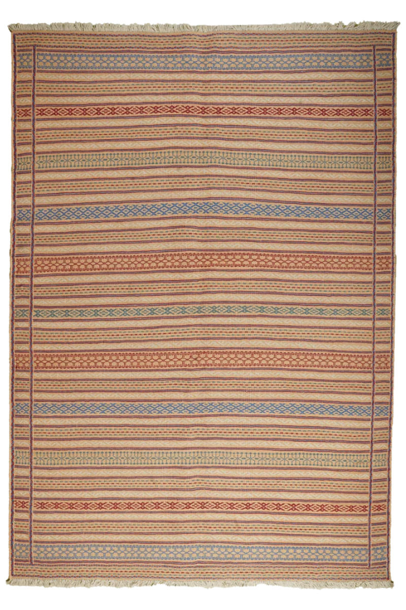 HANDWEBTEPPICH Kelim Kordi Beige 245/171 cm Schurwolle - Beige, Textil (171/245cm) - Looma