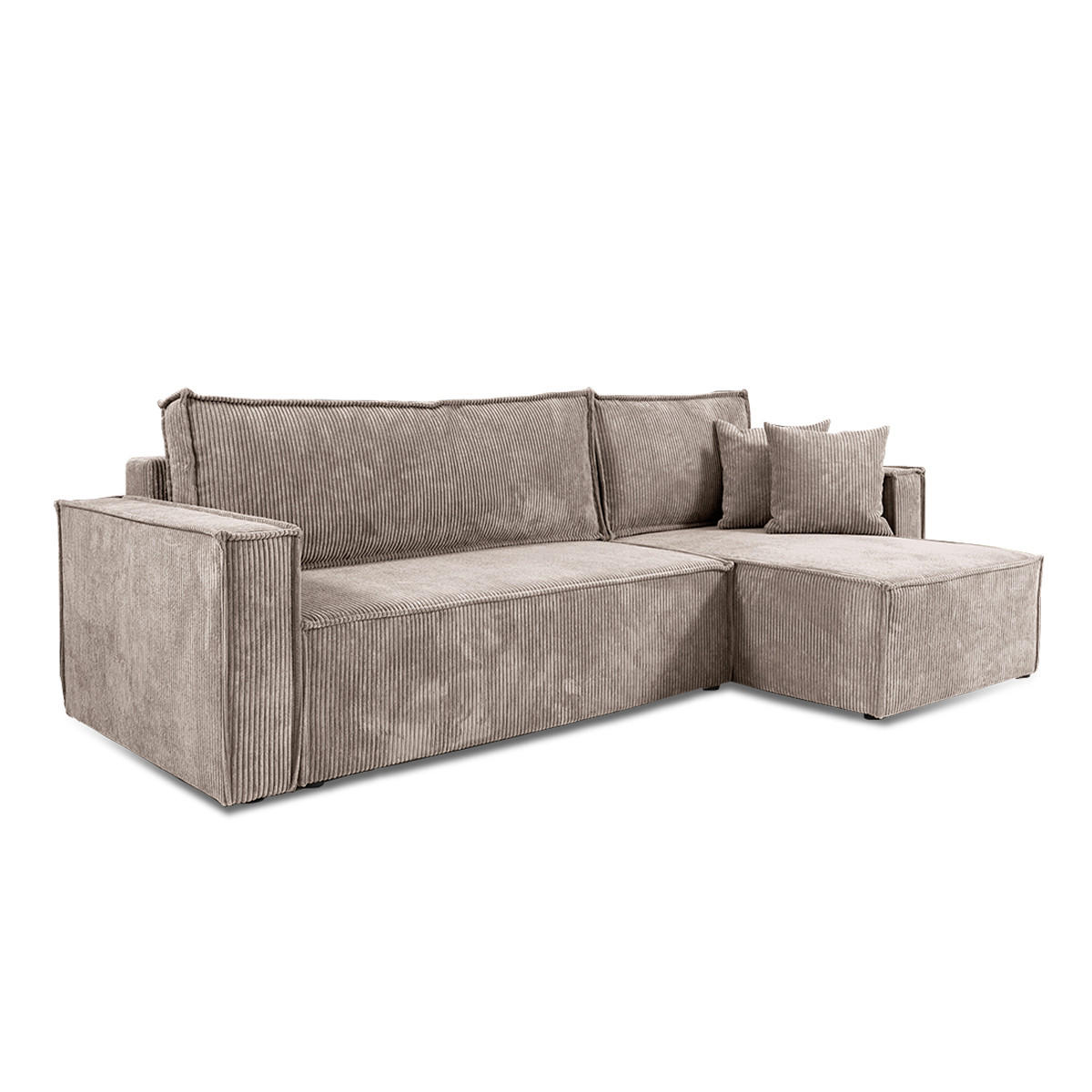 ECKSOFA Ezekiel 3 Sitzplätze Taupe - Taupe, Holz (236/145cm) - Petits-meubles