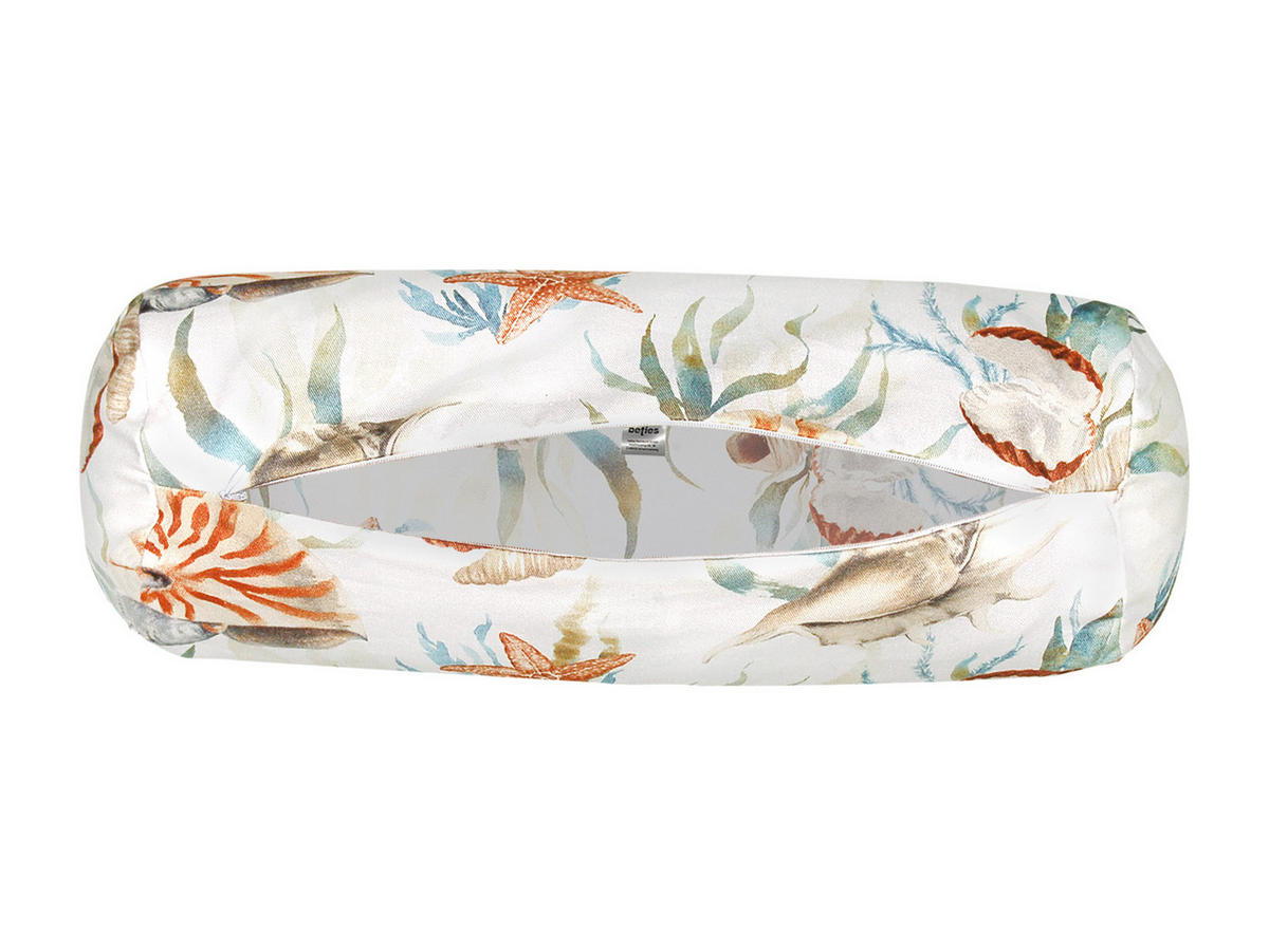 NACKENROLLENHÜLLE Meeresjuwel ivory 40/15 cm - Multicolor/Weiß, Naturmaterialien (15/40cm) - beties Heimtextil