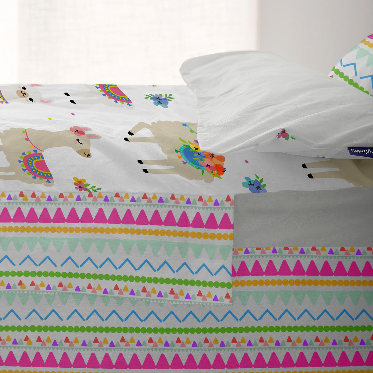 KINDER schlafsack Cute llamas 90x200 cm Ohne füllung - Multicolor, Textil (90/200cm) - Happy Friday