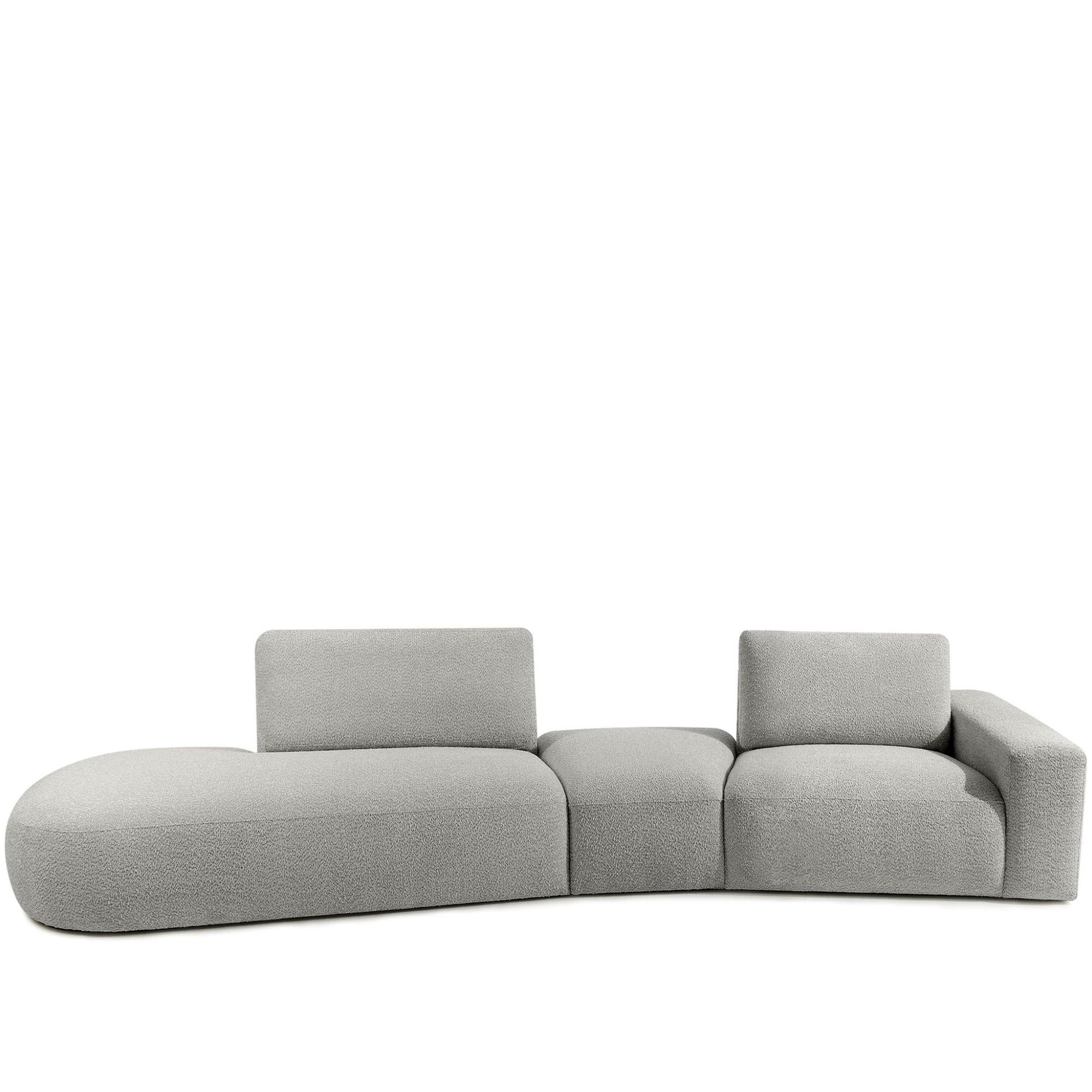 4-SITZER ECKSOFA ZUCCO Boucle links, Hellgrau - Hellgrau, Textil (350/84/105cm) - KONSIMO®