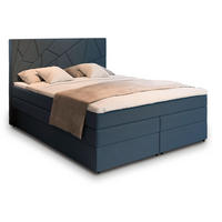 BOXBETT TRANI 160x200 cm mit Matratze und Topper - Blau - Blau, Holz (160/200cm) - MASSENO