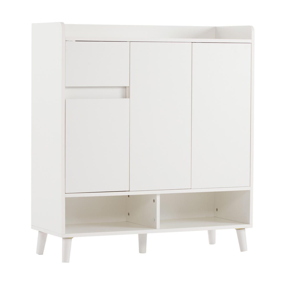 SCHUHSCHRANK mit verstellbaren Einlegeböden 90 x 35 x 99 cm Weiß - Weiß, Holzwerkstoff (35/99/90cm) - Beauniv