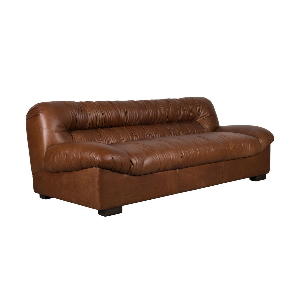 SOFA 3-SITZER Douglas Leder Chokolade/ Braun - Braun/Dunkelblau, Leder (214/78/102.5cm) - Dutchbone