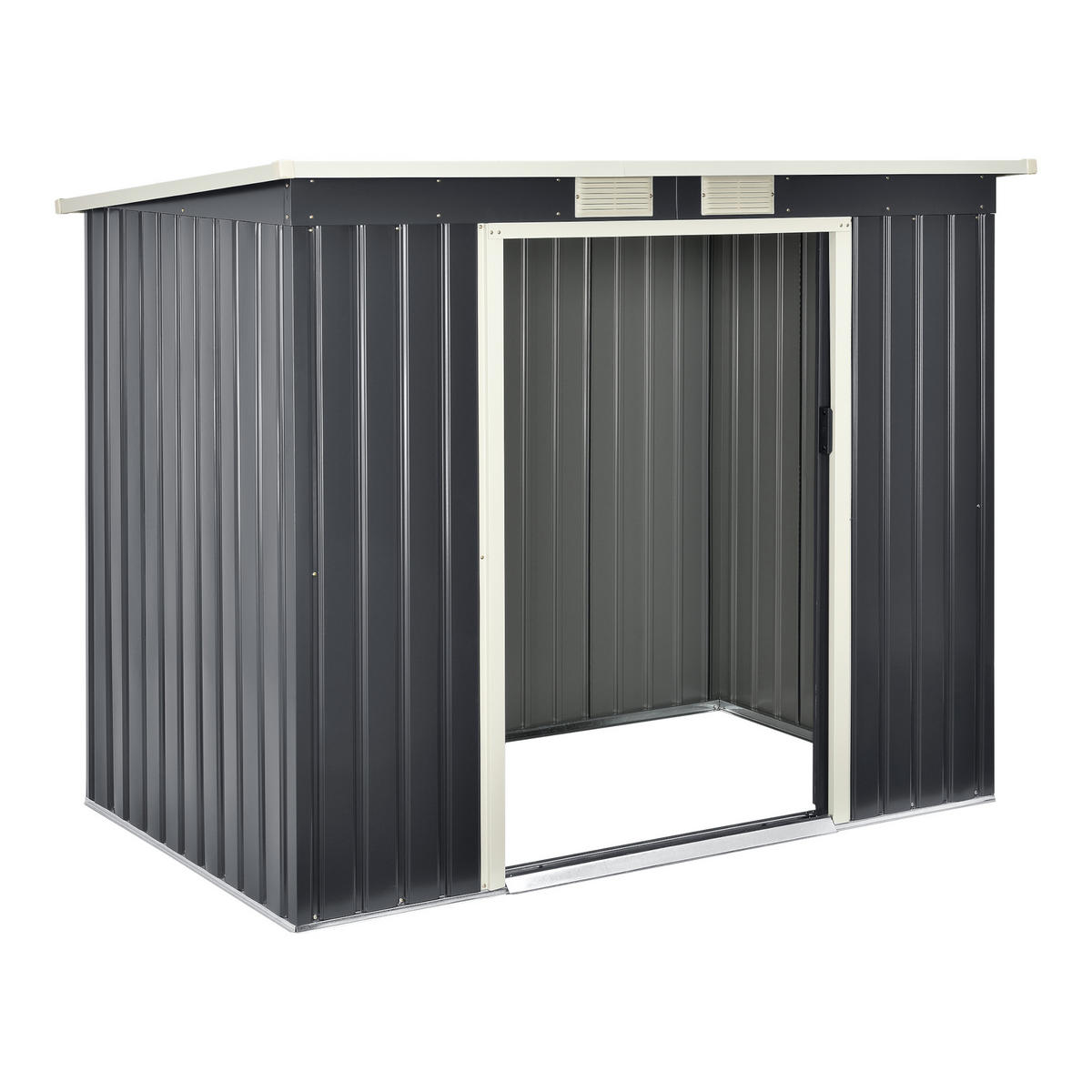 GARTENSCHUPPEN - Dunkelgrau, Metall (213/173/130cm) - [en.casa]