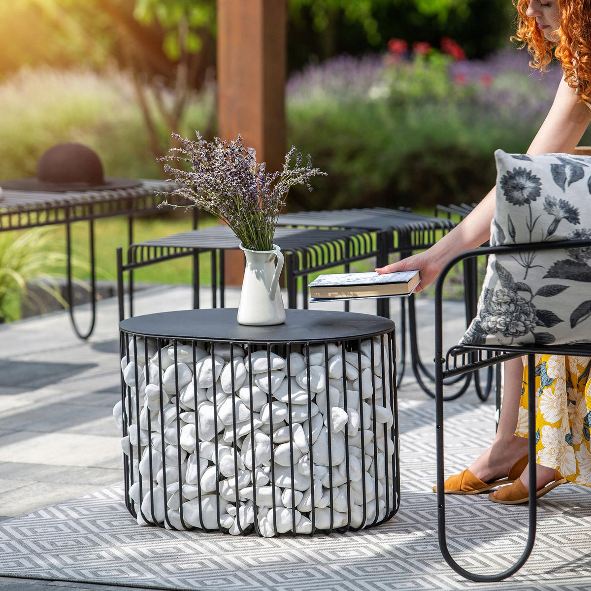 LOUNGETISCH 58 x 40 cm, schwarz - Schwarz, Metall (58/45/40cm) - KADAX
