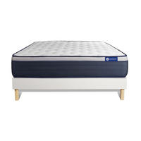 BETT Actilatex max Latex und Memory-Schaum 180 x 220 cm h3 - Kit Bettgestell Weiß - Beige/Weiß, Karton/Holz (180/220cm) - ACTISOM