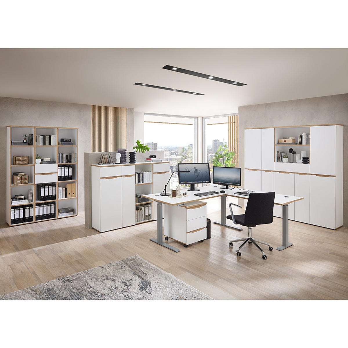 ROLLCONTAINER Manresa-36 - Weiß, Holzwerkstoff (45/66/55cm) - Lomado